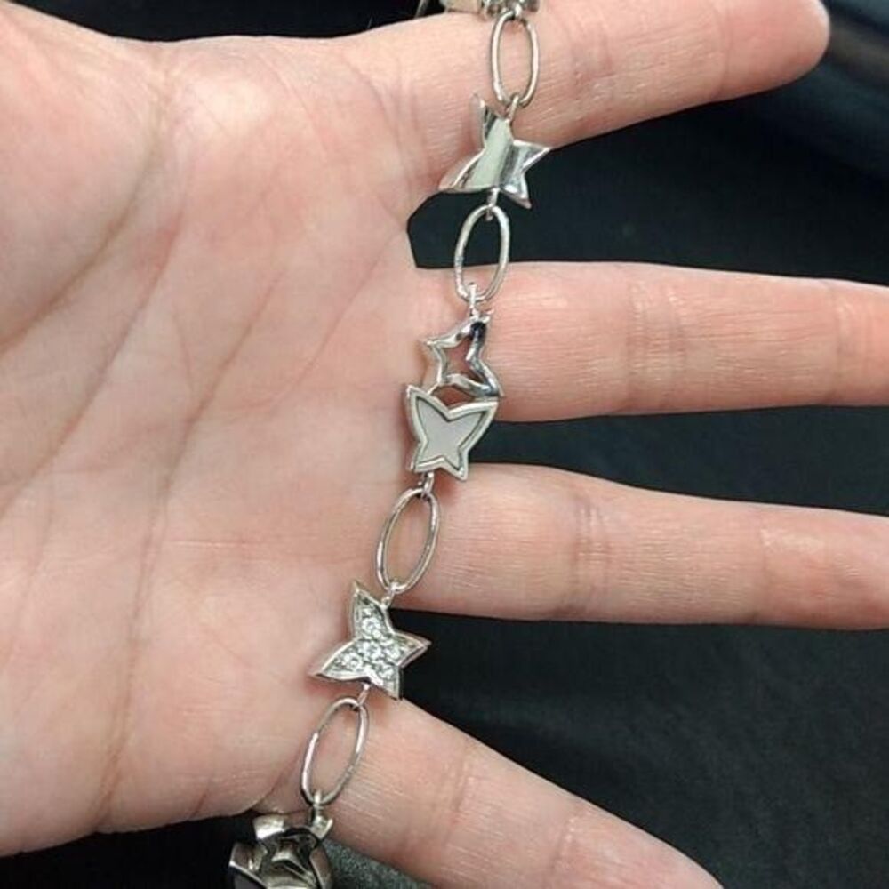 D fiori sterling silver butterfly bracelet 7"